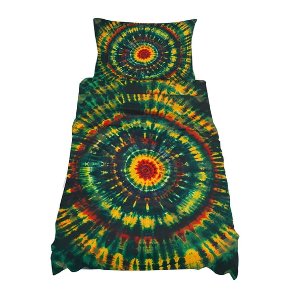 Twin Size Green Gradient Tie Dye Art Sheet Sets Abstract Watercolor Dyeing Soft Breathable Microfiber Bed Sheets Deep Pockets 4 Piece Bed Sheets Set, 1 Fitted Sheet, 1 Flat Sheet & 1 Pillowcases