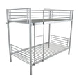 thumbnail image 1 of Twin Size Iron Bunk Bed Frame, Twin-Over-Twin Metal Bunk Bed with Safety Guardrail and Built-in Ladder for Kids Teens Adults Boys Girls, No Box Spring Needed, Not Mattress Included, Gray, 1 of 7