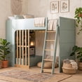 thumbnail image 1 of Twin Size Kids Loft Bed with Shelves, Wooden High Profile Teens Storage Bed Frame with Ladder and Removable Large Drawer, 1 of 11