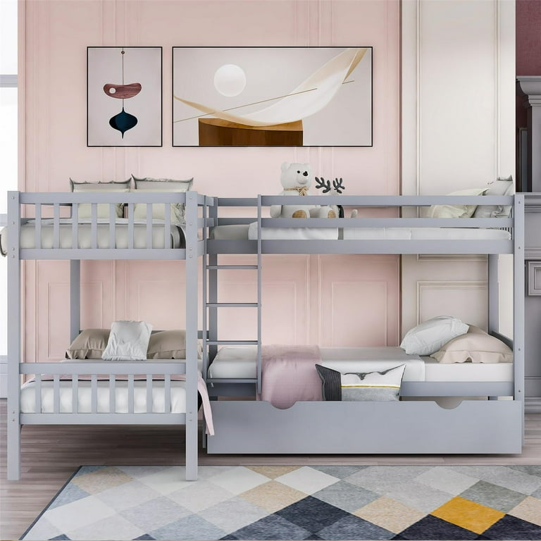 L shaped 2024 bunk beds walmart