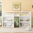 thumbnail image 1 of Twin Size Low Loft Bed with Storage Shelves, Wooden Loft Bed Frame with LED Light, Twin Size Bed with Playhouse for Girls, Boys, Teens, No Box Spring Needed, White, 1 of 9
