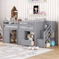 thumbnail image 1 of Triple Tree Kids Solid Wood Twin Size Loft Bed with Stairs, Storage Drawer and Shelves, Gray, 1 of 6
