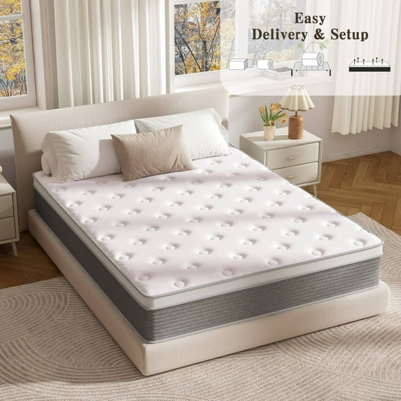 Twin Size Mattress,12 Inch Twin Size Mattress with Cooling-Gel Memory Foam，with Provide Support and Improve Sleep Mattresses,Medium Firm,CertiPUR-US.