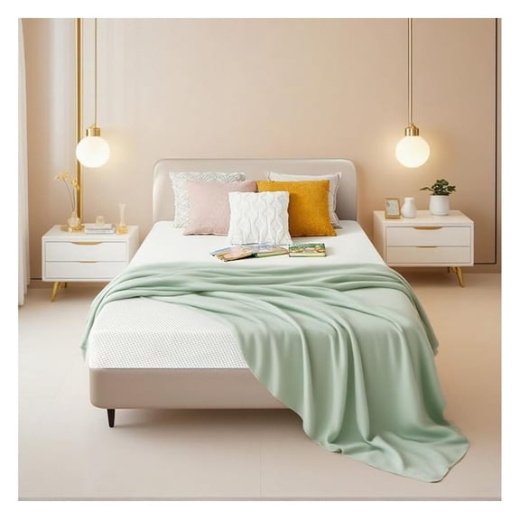 Twin Size Mattress, 5 Inch Gel Memory Foam Mattress in a Box, Fiberglass Free, Medium Firm Pressure Relief for Cooler Sleep Supportive, Comfortable and Supportive, White