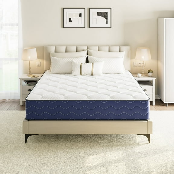 Babo Care Hybrid Twin Mattress, 8 inch Pocketed Coils & Memory Foam, Firm Support, Motion Isolation, Cool & Breathable, CertiPUR-US Certified