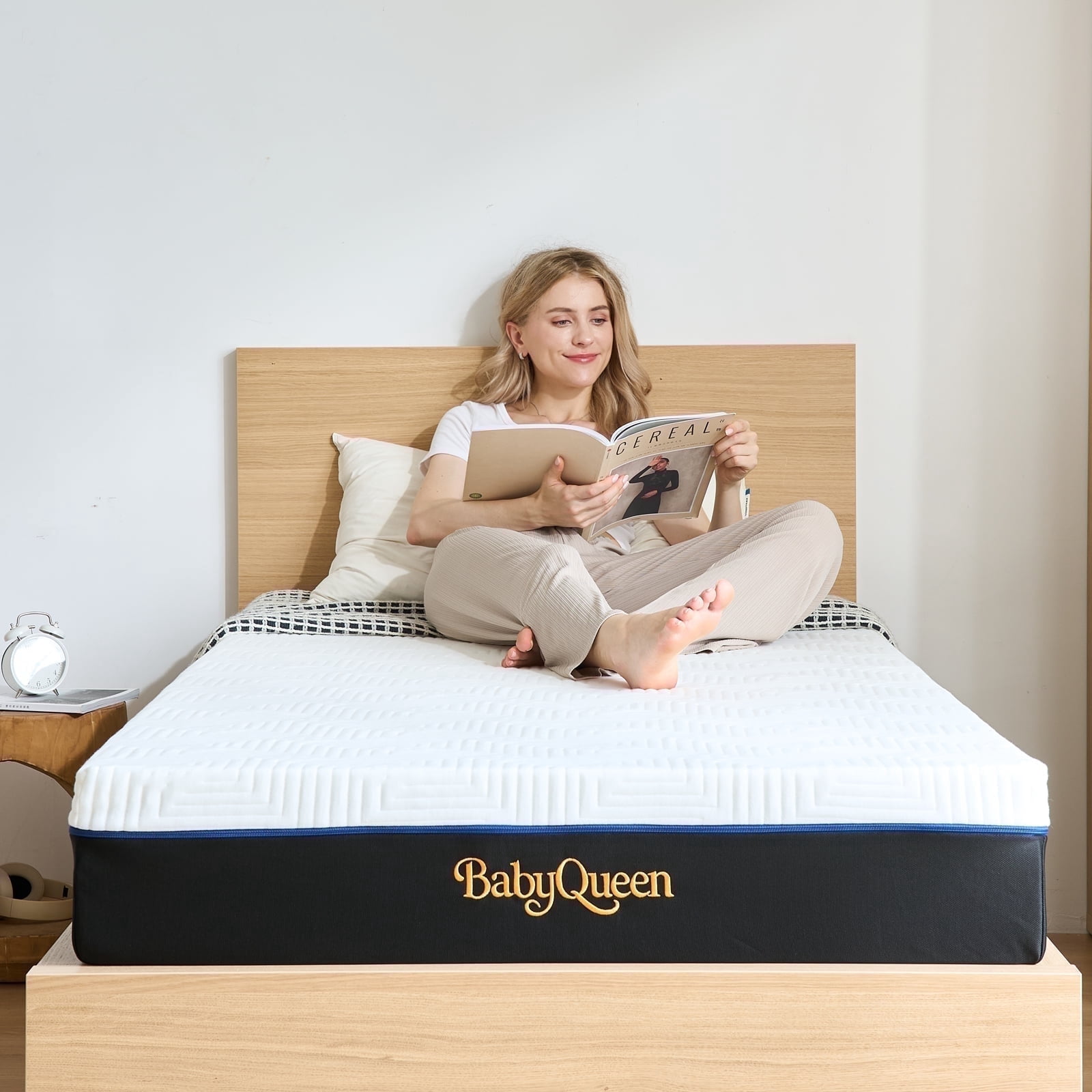 Babyqueen Twin Size Mattress 8" Medium Firm Gel Memory Foam Mattress Twin for Pressure Relief, Bed in a Box, Breathable Cooling Layers, Certified Safe Materials