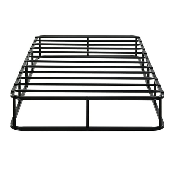 Twin Size Mattress Foundation In Black Metal & Textured Fabric, 8.5" Elevation, 12 Support, Easy Installation, 350lb Max Weight Capacity, Bedroom Significant Ingredient Cover, Height, Fixture