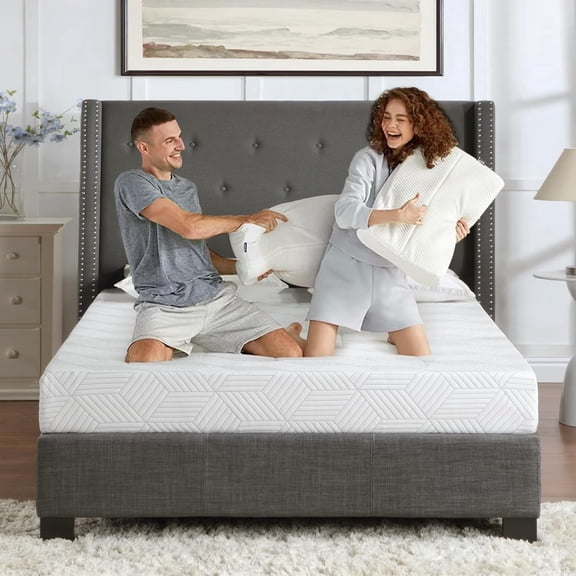 Twin Size Mattress Gel Memory Foam Bed Mattress in a Box Medium Firm and Good Support Removable and Washable Design Breathable Fabric Small Compression Packaging for  Adults