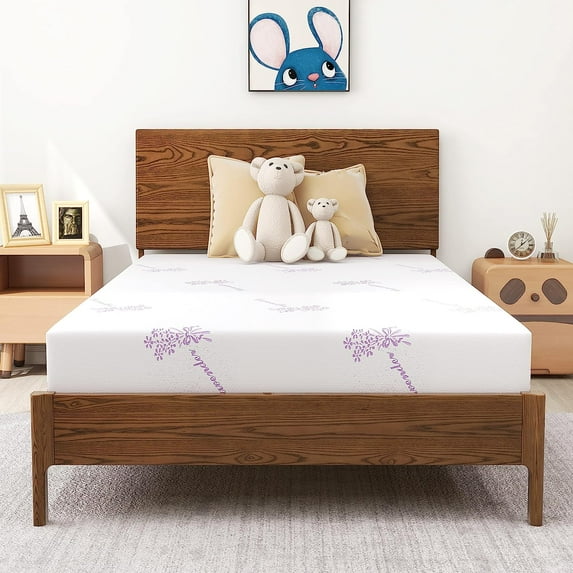 Twin Size Mattress in a Box, 6 inch Mattresses with Knit Cover Cooling Gel Green Tea Memory Foam Mattress, Medium Firm, CertiPUR-US Safety Standards