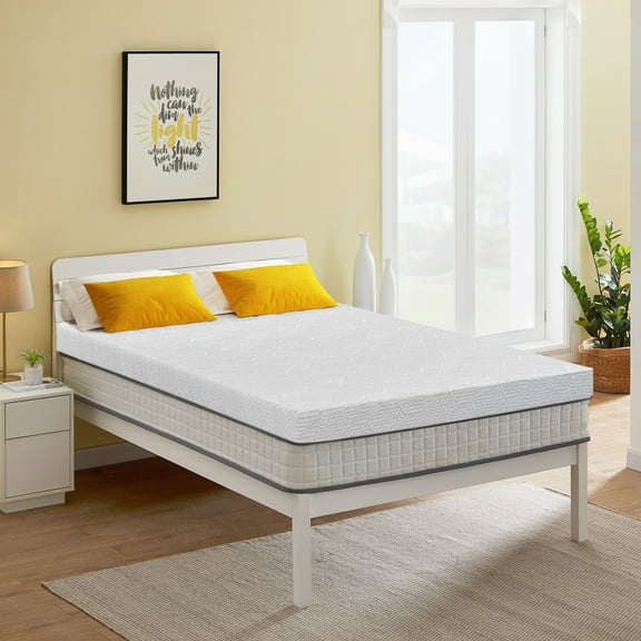 Twin Size Memory Foam Mattress Topper with Soft Cover,Gel Bamboo Charcoal Bed Topper for Back Pain, Pressure Relief,3 inches