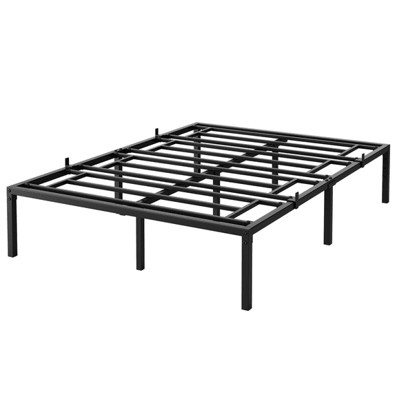 Twin Size Metal Bed Frame with Underbed Storage, Industrial Steel Platform Bed, Tool-Free Assembly, 12.8 Inch Clearance, Anti-Slide & Noise Reducing Design