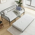 thumbnail image 1 of Twin Size Metal Daybed Frame with Trundle, Day Beds with Pullout Trundle, Platform Sofa Bed with Metal Slat Support for Living Room Guest Room,No Box Spring Needed, Black, 1 of 8