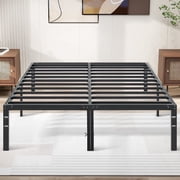 King Size Metal Platform Bed Frame - Heavy Duty Mattress Foundation with Steel Slats Support No Box Spring Needed
