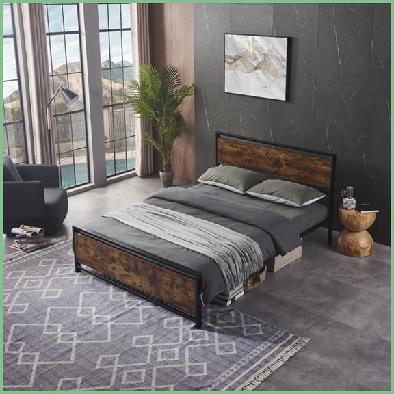 Twin Size Metal Platform Bed Frame - No Box Spring Needed, Sturdy Silent Black for Bedroom