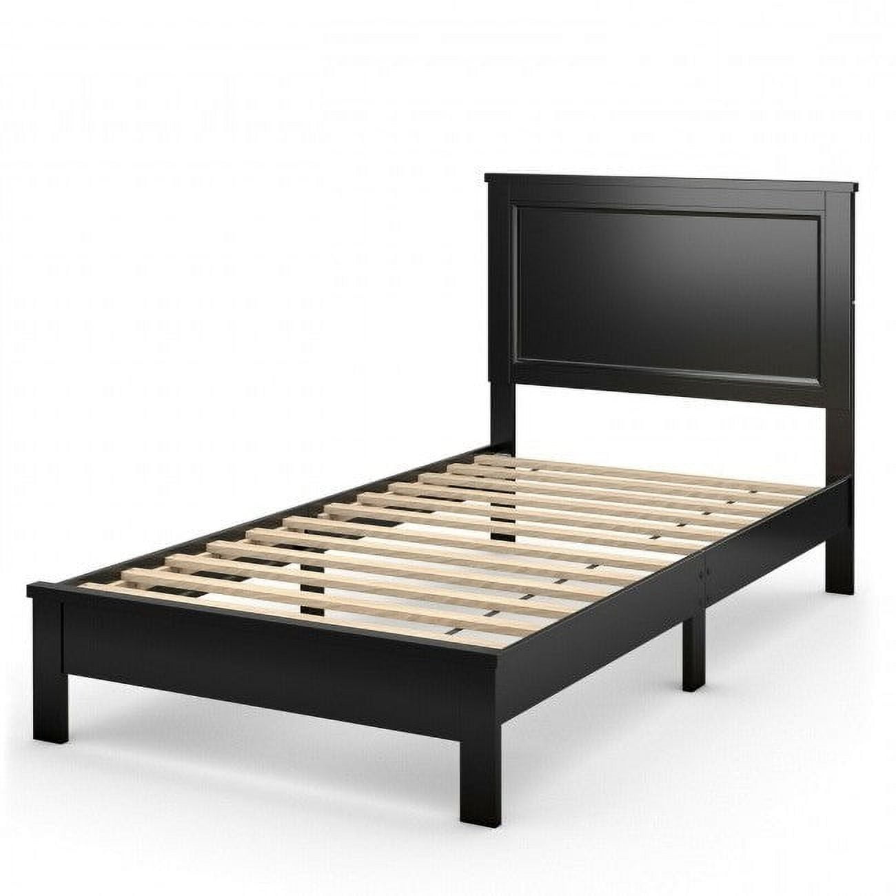 Twin Size Modern College Dorm Wooden Platform Bed in Black - Walmart.com
