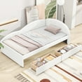thumbnail image 1 of Twin Size Modern Daybed With Headboard Upholstered Tufted Bed Frame With 2 Drawers Cloud Shaped Guardrail For Bedroom Guest Room, 1 of 8