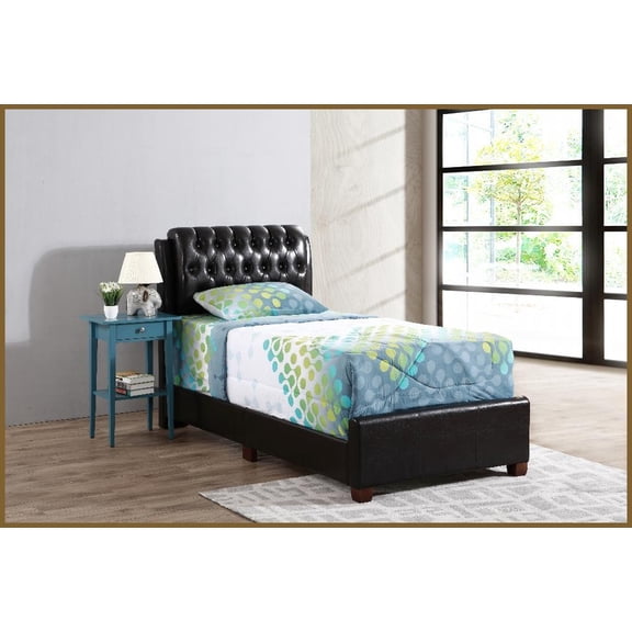 Twin Size Modern Durable Platform Bed Frame - Dark Brown, Easy Assembly & Comfort for Guest Room