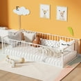 thumbnail image 1 of Twin Size Montessori Floor Bed, Heavy Duty Metal Floor Bed Frame with Safety Fence and Door, Montessori Floor Bed Frame for Boys and Girls, White, 1 of 7