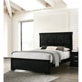 thumbnail image 1 of Twin Size Panel Bed With Black Upholstered Headboard And Stylish Appeal - Modern Bedroom Buttons, 1 of 2