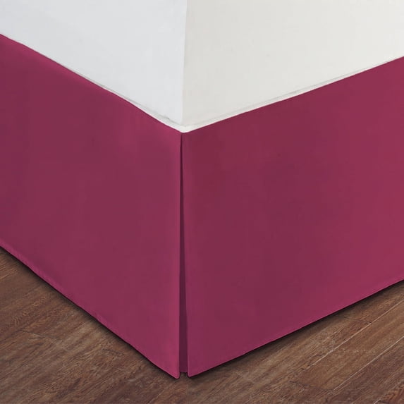 Twin Size Pink Luxury Hotel Bed Skirt: Tailored Pleat, 14" Drop