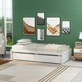 thumbnail image 1 of Twin Size Platform Bed with 2 Storage Drawers, Modern Pine Wood Low Bed Frame with Wood Slats Support, Leisure Storage Bed for Living Room, Bedroom, Apartment, No Box Spring Needed, White, 1 of 9