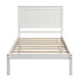 thumbnail image 1 of Twin Size Platform Bed Frame with Headboard, Wood Platform Bed with Slat Support, No Box Spring Needed, White, 1 of 7
