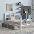 thumbnail image 1 of Twin Metal Platform Bed Frame with Rotatable TV Stand, Metal Platform Bed Frame with 2 Storage Drawers and Rotatable TV Stand for Bedroom, No Box Spring Needed (White), 1 of 9