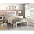 thumbnail image 1 of Twin Size Platform Bed,Rattan Bed Frame with Headboard,No Box Spring Needed, White, 1 of 7