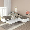 thumbnail image 1 of ARCTICSCORPION L-Shaped Twin Wood Platform Bed with Trundle & Drawers, White, 1 of 7