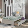 thumbnail image 1 of Twin Size Platform Bed with 2 Stoarge Drawers, No Box Spring Needed, Twin Size Bed Frame with Headboard and Footboard (White), 1 of 11