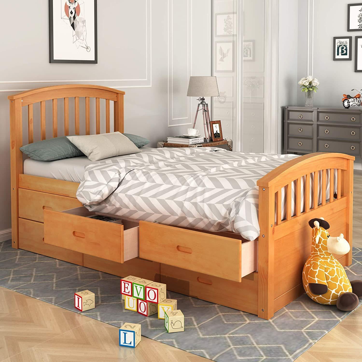 Twin xl storage 2024 bed 6 drawers