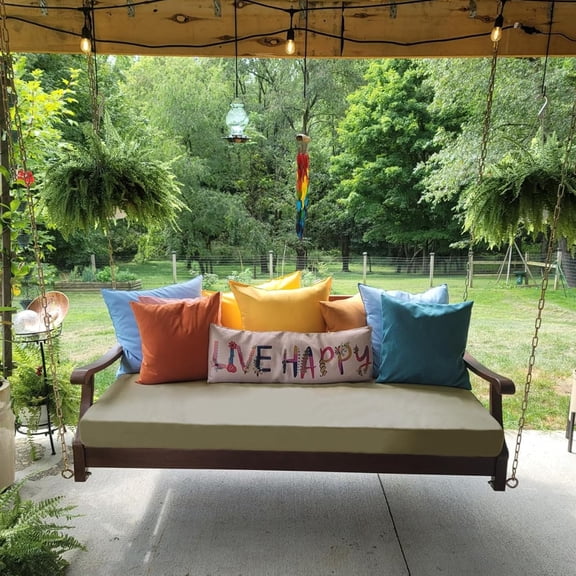 Twin Size Porch Swing Bed Mattress Cushion Cover - Waterproof Outdoor Daybed Cushion Cover for Twin Size with Long Zipper