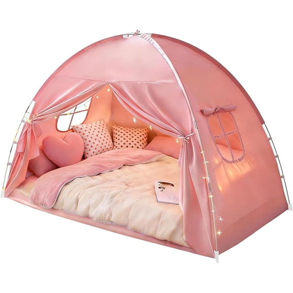Twin Size Portable Floor Bed Tent with Blackout Design and Ventilation