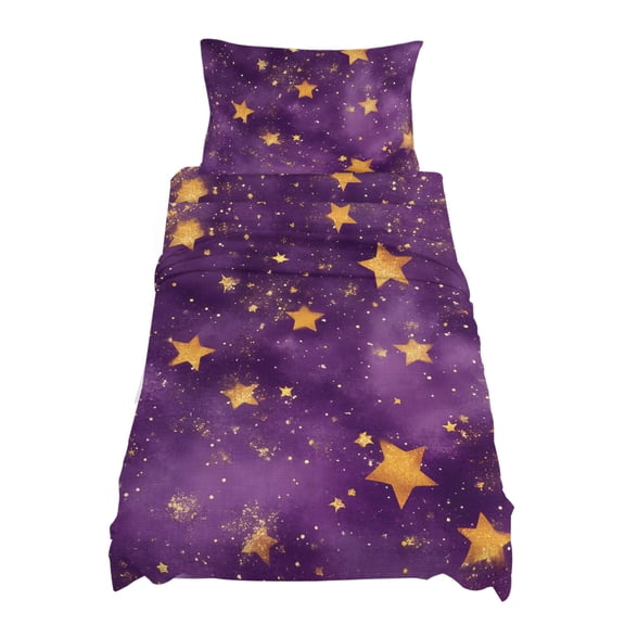 Twin Size Purple Starry Sky Sheet Sets Star Galaxy Fantasy Romantic Soft Breathable Microfiber Bed Sheets Deep Pockets 4 Piece Bed Sheets Set, 1 Fitted Sheet, 1 Flat Sheet & 1 Pillowcases