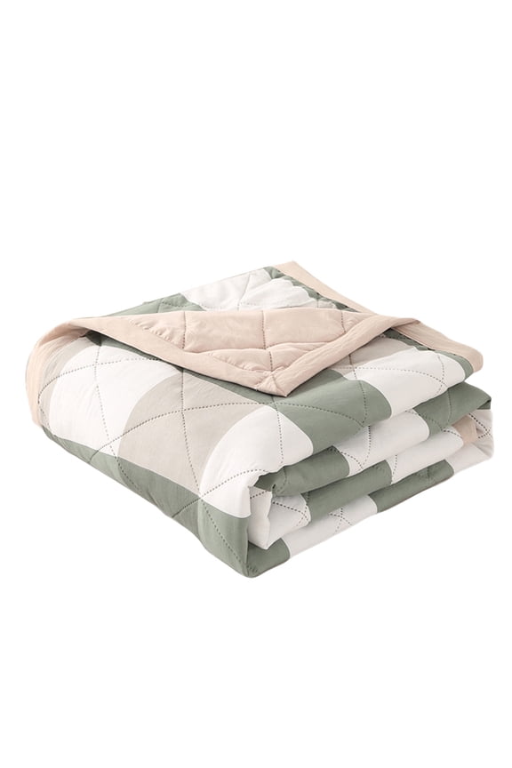 Twin Size Quilt Blanket, Skin Friendly Washed Cotton, Lightweight Warmth For Winter & Summer 78.74X59.05 Inches Bed Cover