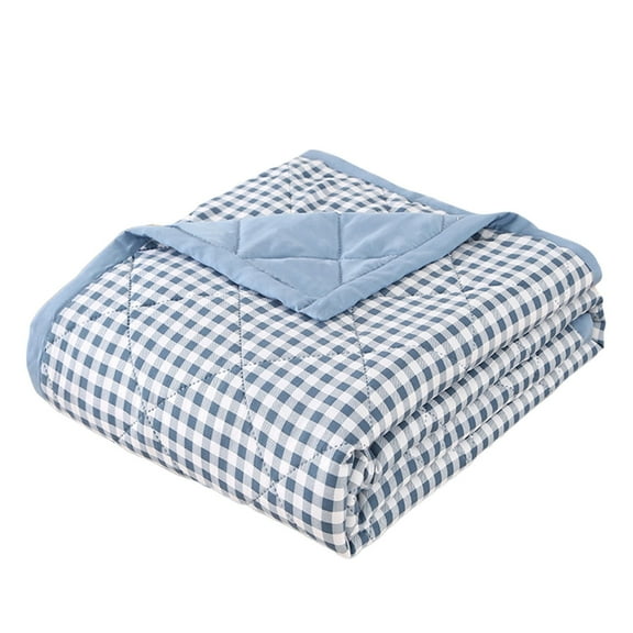 Twin-Size Quilt Blanket for Winter and Summer, Skin-Friendly Washed Cotton Cool Comforter for Bed, 78.74x59.05 Inches