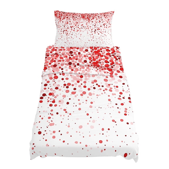 Twin Size Red Polka Dot Sheet Sets Watercolor Red Gradient Abstract Modern Soft Breathable Microfiber Bed Sheets Deep Pockets 4 Piece Bed Sheets Set, 1 Fitted Sheet, 1 Flat Sheet & 1 Pillowcases