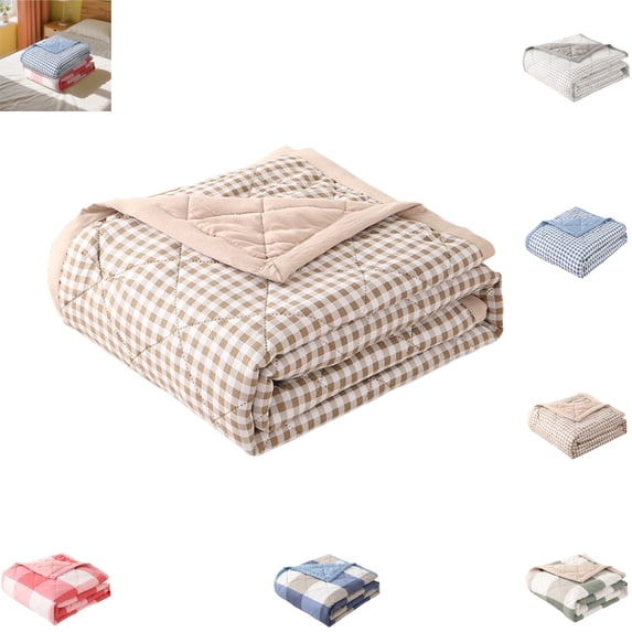 Twin Size Skin-Friendly Comforter, Lightweight Thin Summer Cooling Blanket, Warm Quilt for All Season Bedroom Use