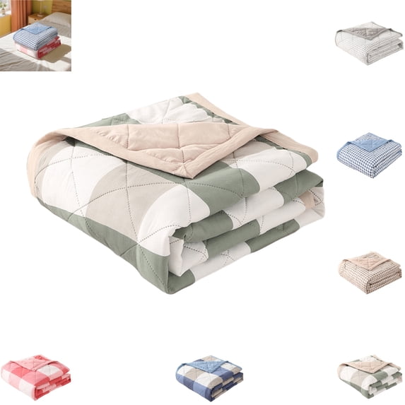 Twin Size Skin-Friendly Comforter, Lightweight Thin Summer Cooling Blanket, Warm Quilt for All Season Bedroom Use