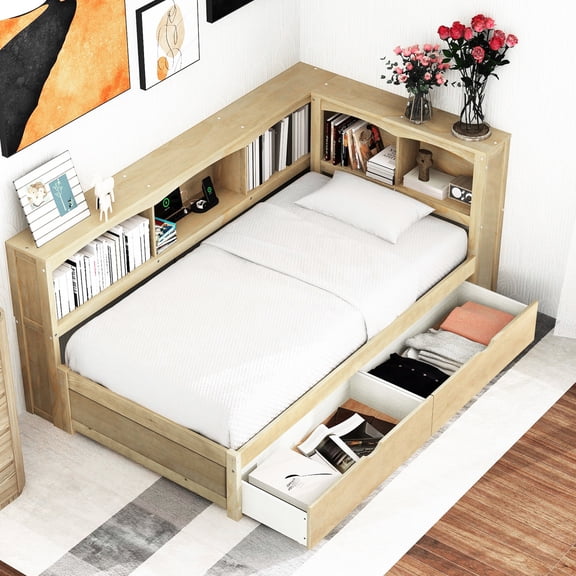 Twin Size - Solid Construction and Space Storage - Tiny House - Compact Design