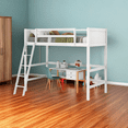 thumbnail image 1 of Twin Size Solid Wood Loft Bed with Ladder&Safety Guardrail,Space-Saving Design&Built in Solid Slat Support for Boys/Girls/Teens Bedroom,No Spring Box Needed, 1 of 5