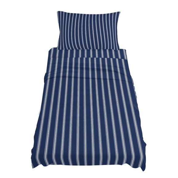 Twin Size Stripes Sheet Sets Modern Art Navy Blue Background Soft Breathable Microfiber Bed Sheets Deep Pockets 4 Piece Bed Sheets Set, 1 Fitted Sheet, 1 Flat Sheet & 1 Pillowcases