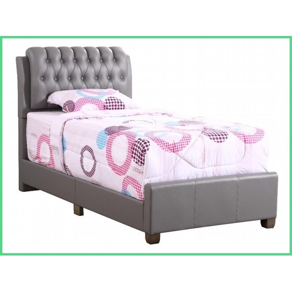 Twin Size Sturdy Platform Bed Frame Easy Assembly Light Grey for Small Bedrooms