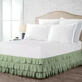 thumbnail image 1 of Twin Size Tailored Drop Multi Ruffled Solid Bed Skirt with Adjustable Elastic Belt Microfiber Fabric Fade & Wrinkle Resistant Bed Frame Cover Easy to Fit & Care (28 Inch Drop, Moss), 1 of 4