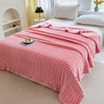 thumbnail image 1 of Twin Size Throw Blanket for Couch, Sofa, Bed, Solid Color Flannel Throw Blanket for Office Picnic Travel Bedroom, Super Soft Warm Cozy Lightweight Home Decor for All-Season, 60x40in,Pink, 1 of 8