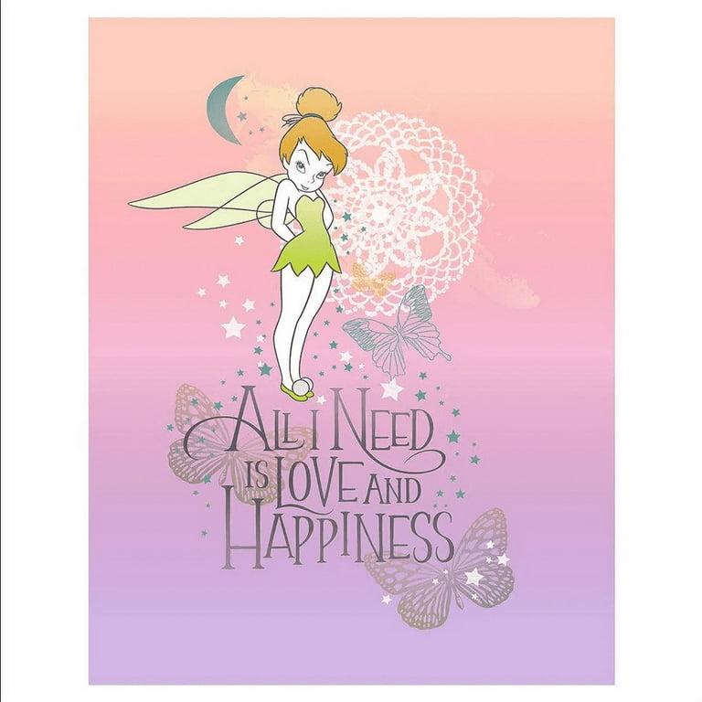 Twin Size Tinkerbell Super Soft Raschel Blanket 60