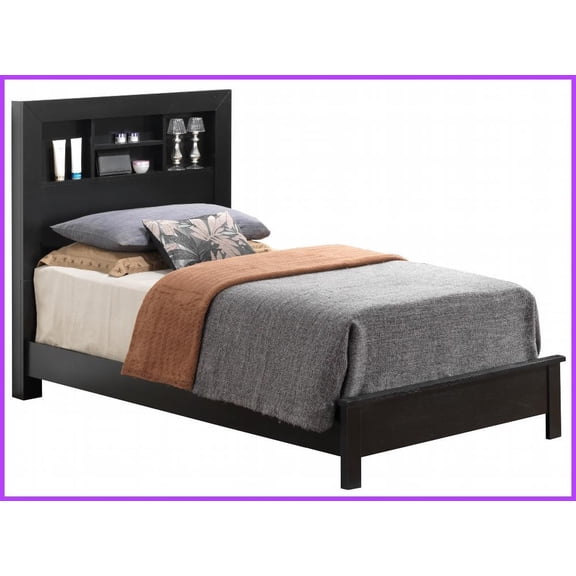 Twin Size Transitional Platform Bed Frame, Sleek Black Finish for Modern & Classic Bedrooms