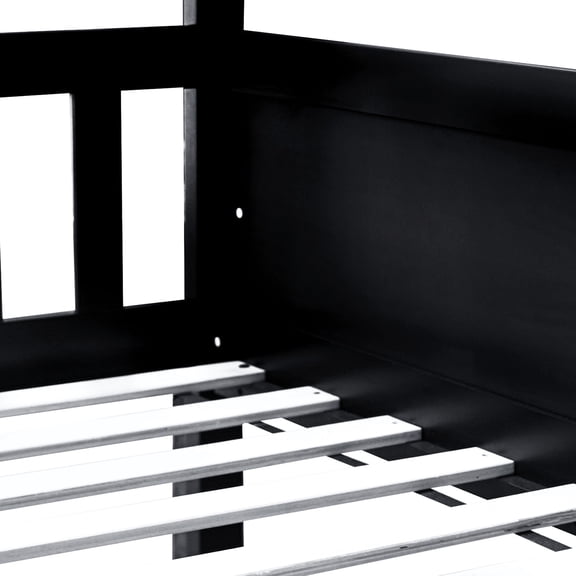 Twin Size Triple Bunk Bed of Rubber Wood, for Bedroom | Prevent Accidental Falls, Create Cozy Atmosphere