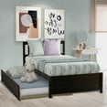 thumbnail image 1 of Twin Size Trundle Bed Frame, Wood Platform Bed for Boys Girls, Modern Twin Bed Frame with Wood Slat Support, Heavy Duty Mattress Foundation, Easy Assembly, 1 of 10