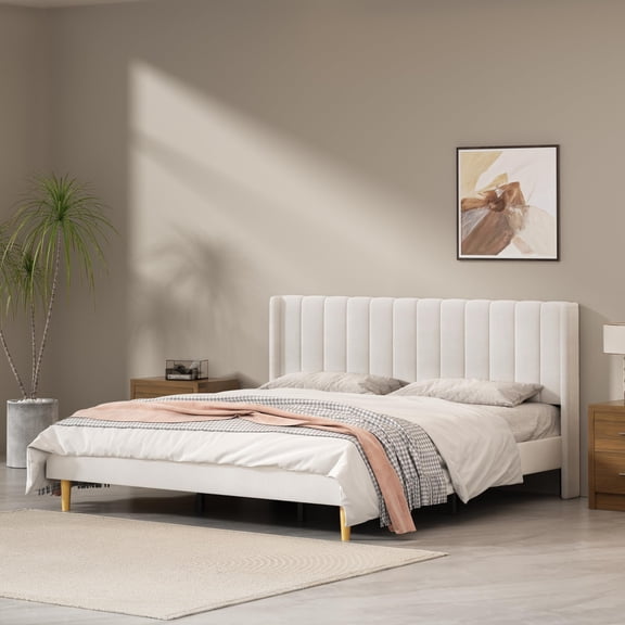 Twin Size Upholstered Bed Frame,40.9" High Headboard,Strong Metal Frame,Wooden Slats Support,No Box Spring Needed,Easy Assembly,Linen Fabric,Dark Blue